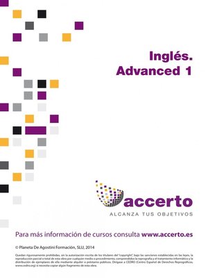 cover image of Inglés. Advanced 1